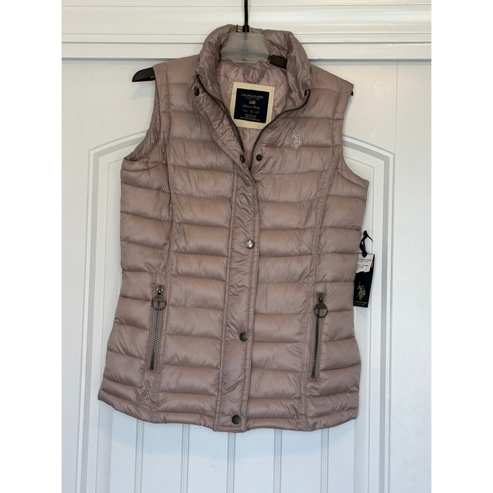 US Polo Assn Womens Pearl Quilted Puffer Vest Snap Zip Small 015108N5 NEW - Picture 8 of 8